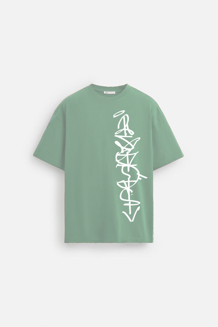 Urban Code – Sage Green Graffiti Tee