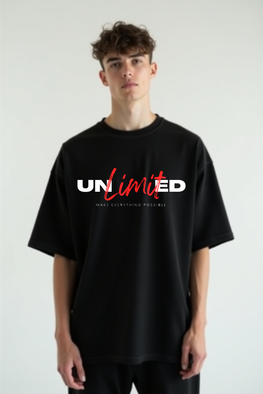 Limitless Drive – Black Oversized Tee